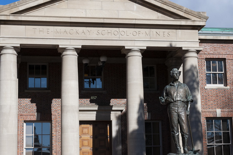 mackay statue in front of The Mackay School of Mines Building